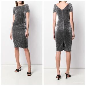 Talbot Runhof Metallic Ruched Dress